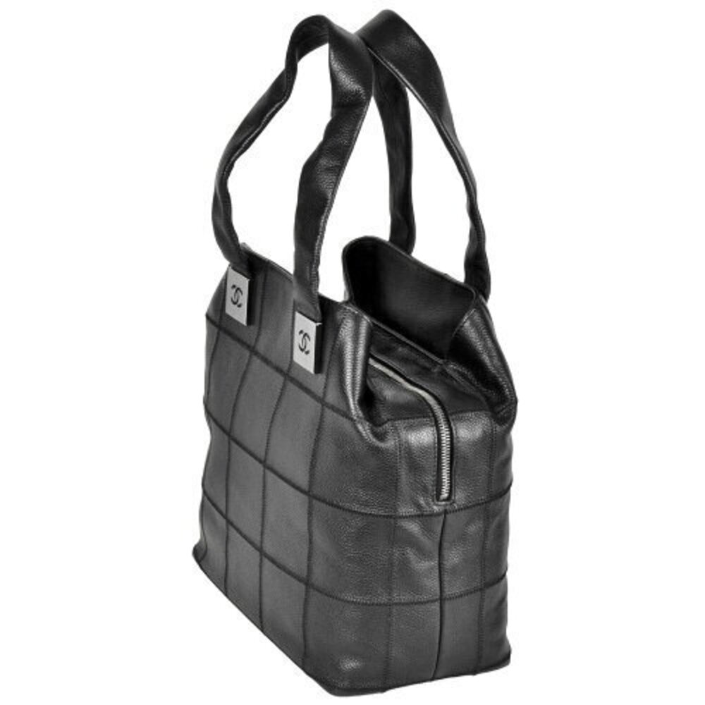 Chanel Skin Coco Mark Chocolate Caviar Tote Bag Bar Black